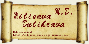 Milisava Dulikrava vizit kartica